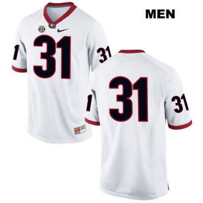 Men's Georgia Bulldogs NCAA #31 Reid Tulowitzky Nike Stitched White Authentic No Name College Football Jersey USZ3454CD